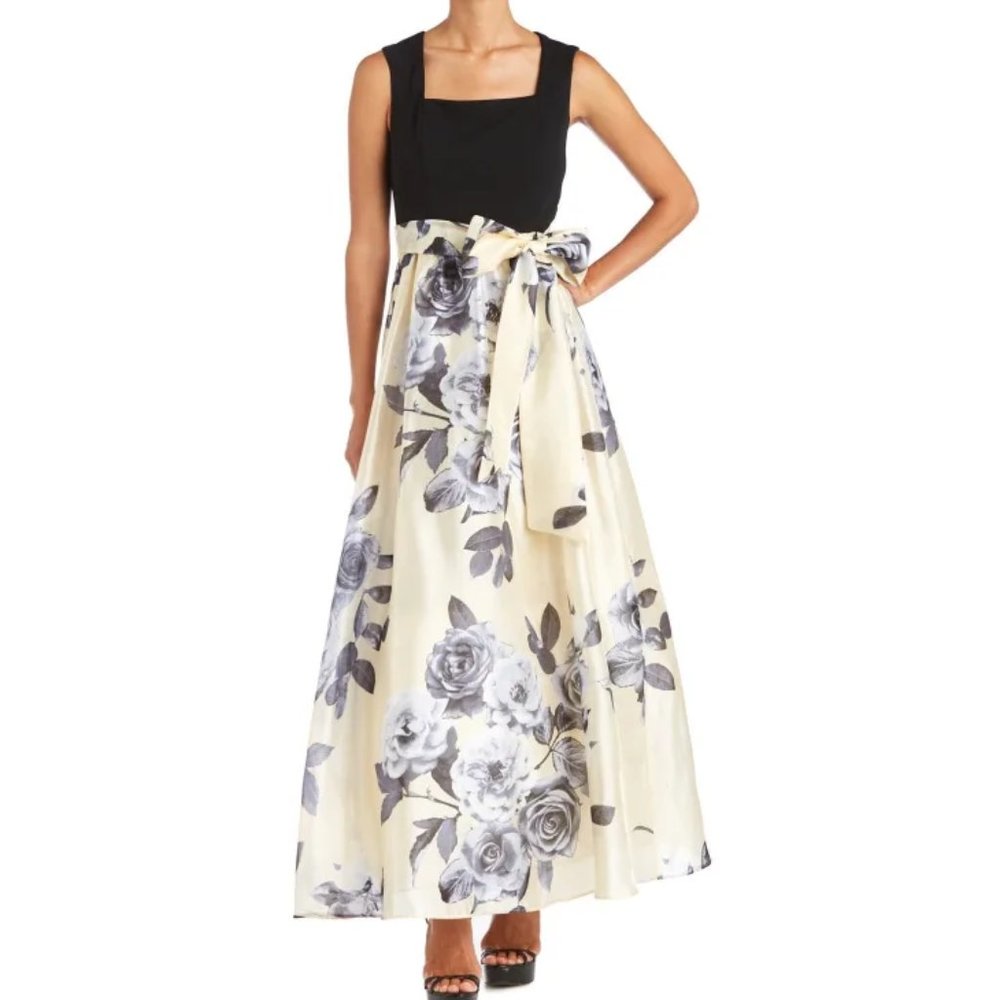 R&M Richards Crepe Scuba Bodice Dress